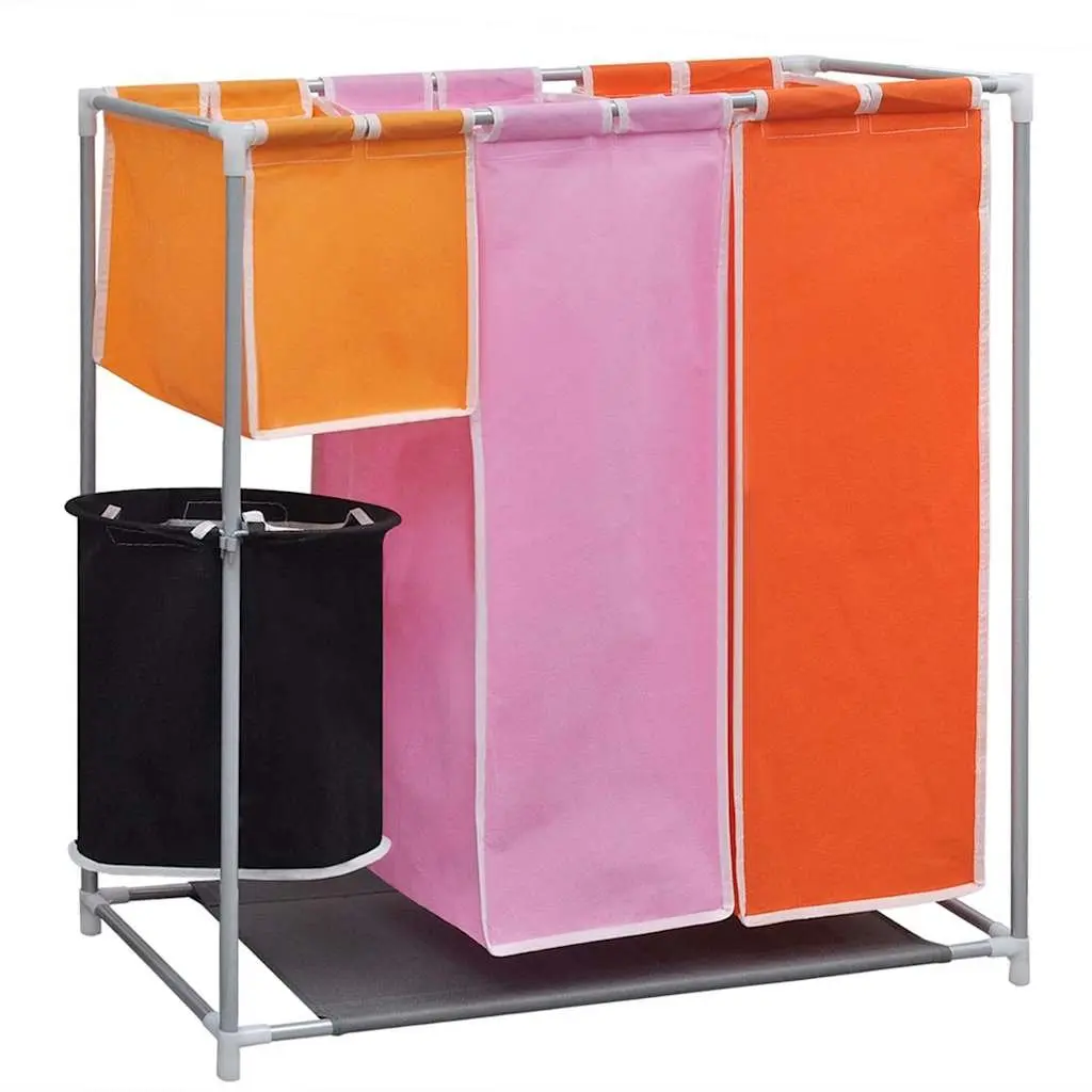 3-Section Laundry Sorter Hamper with Washing Bin Multicolour Organiser 2 Pack