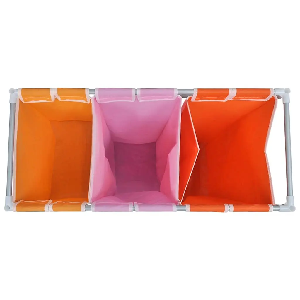 3-Section Laundry Sorter Hamper with Washing Bin Multicolour Organiser 2 Pack