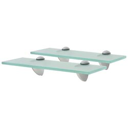30x20 cm Floating Glass Shelf with Zinc Alloy Brackets