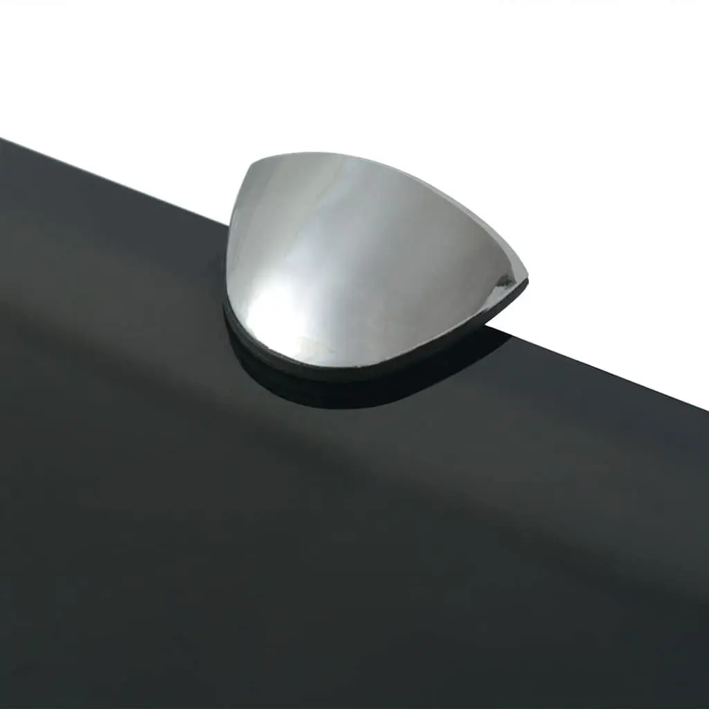 Floating Wall Shelves 2 pcs Black Glass 60x20 cm Display Ledge Bracket