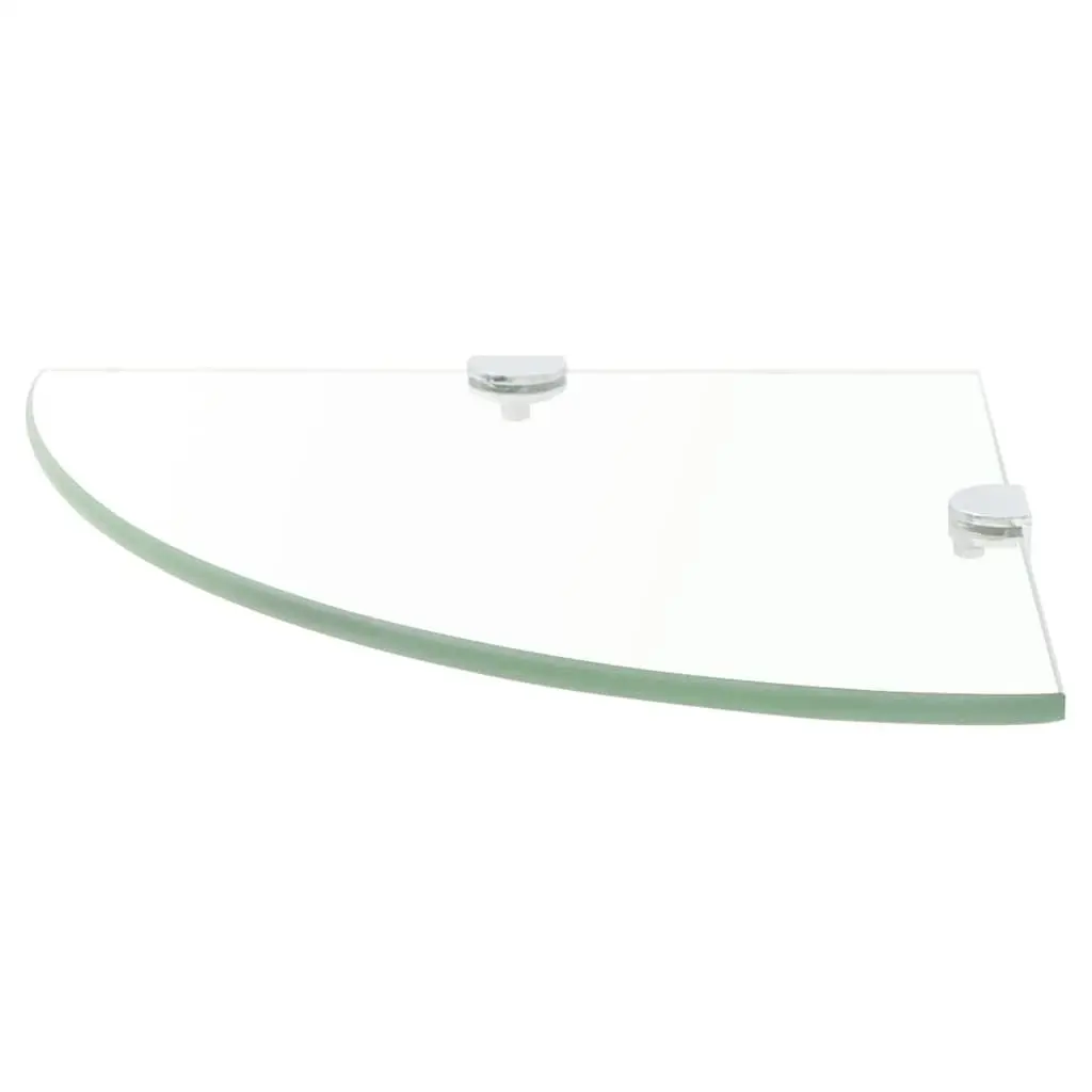 Corner Floating Shelf with Chrome Support