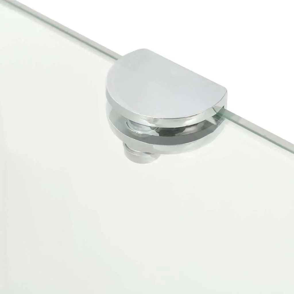 Corner Floating Shelf with Chrome Support