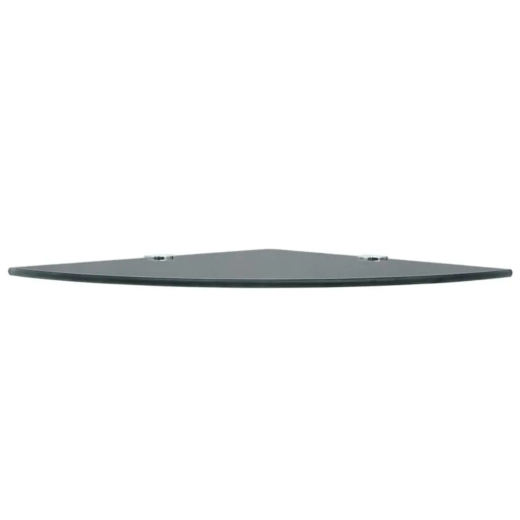 Corner Shelves for Bathroom Kitchen Living Room 25x25 cm Black Glass with Chrome Supports 2 Piece
