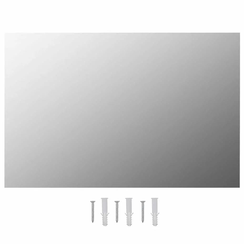 Rectangular Wall Mirror 60 x 40 cm, Glass, Silver, 2 pcs