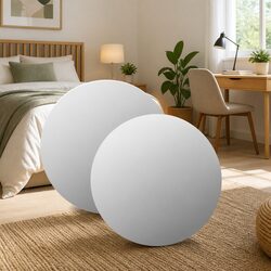 Round Wall Mirror 50 cm Silver Glass with Mounting Kit