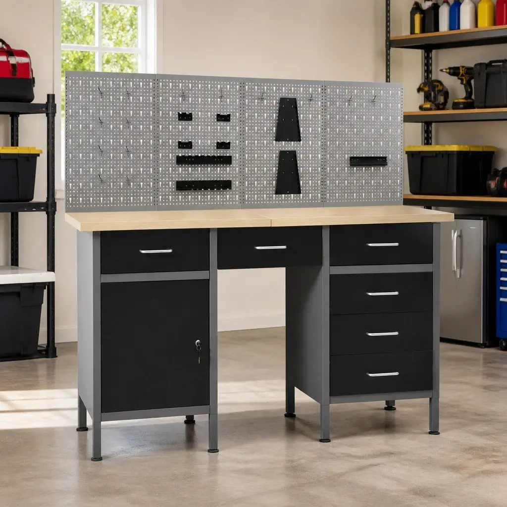 Heavy Duty Workbench with Wall Panels