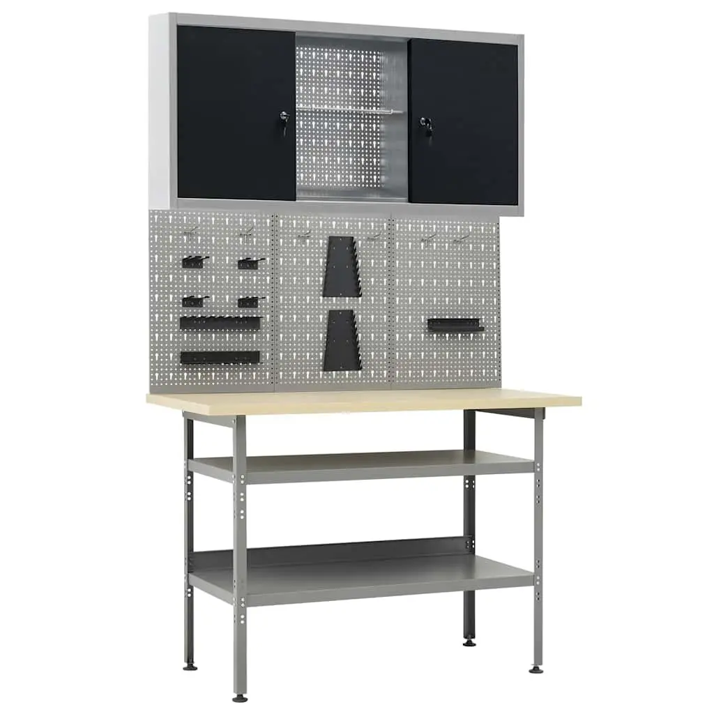 Grey Steel Workshop Workbench and Panels