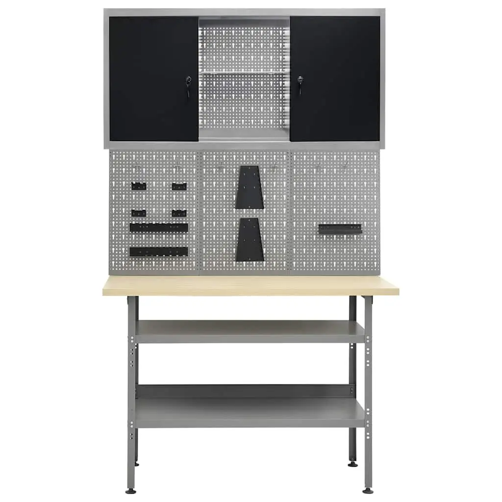 Grey Steel Workshop Workbench and Panels