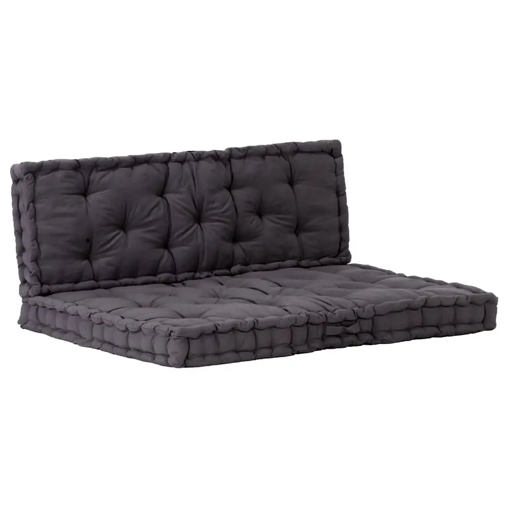 Pallet Floor Cushions Indoor Outdoor Black Cotton 2 Piece