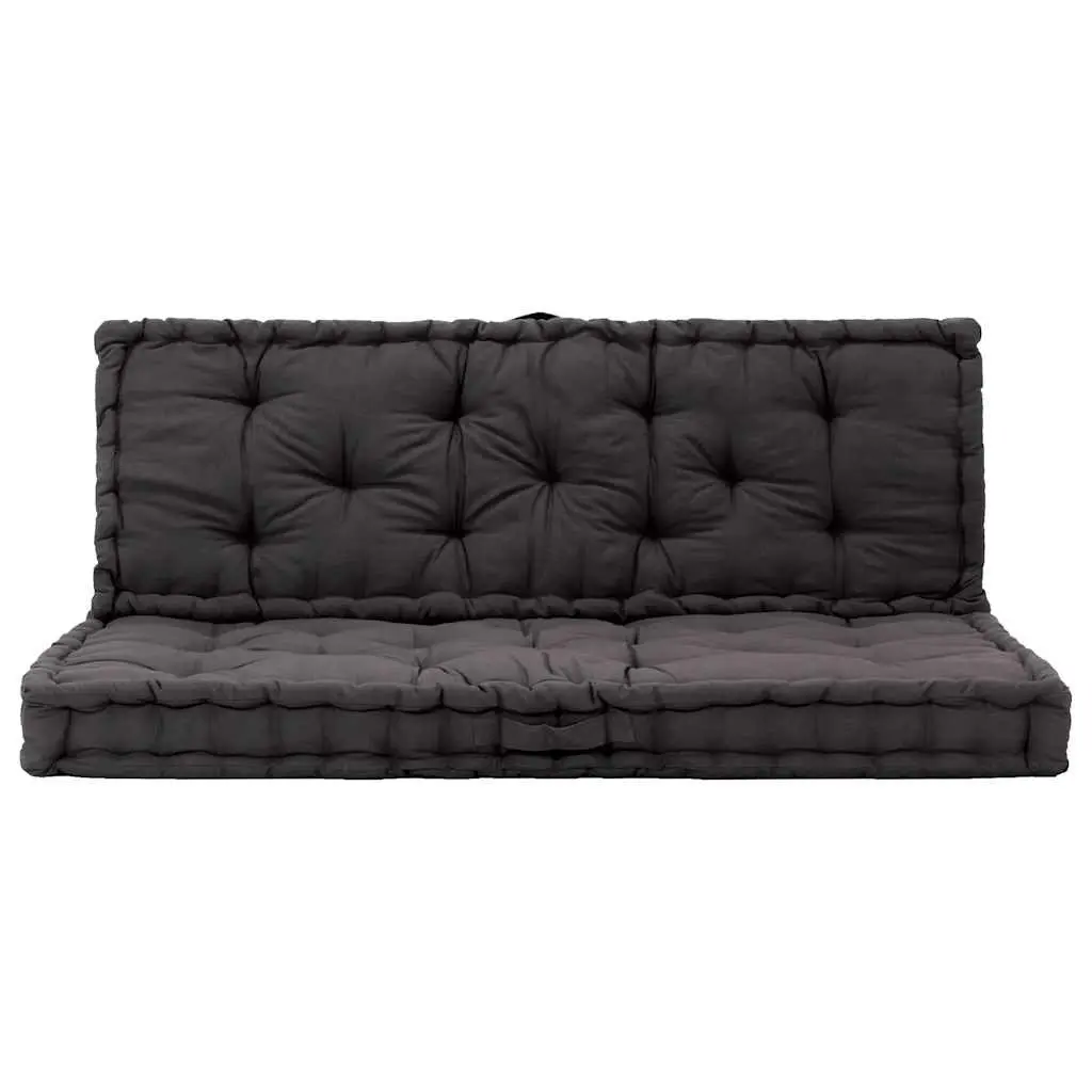 Pallet Floor Cushions Indoor Outdoor Black Cotton 2 Piece