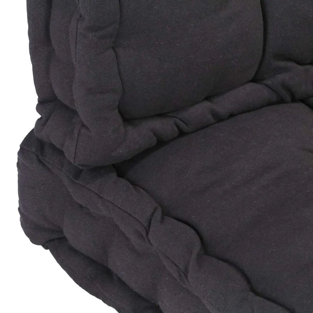 Pallet Floor Cushions Indoor Outdoor Black Cotton 2 Piece
