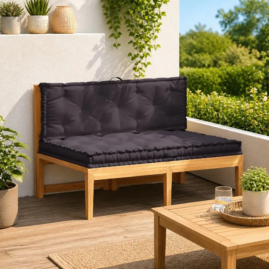 Pallet Floor Cushions 2 pcs Cotton Anthracite Garden Sofa Seat Pad Comfort