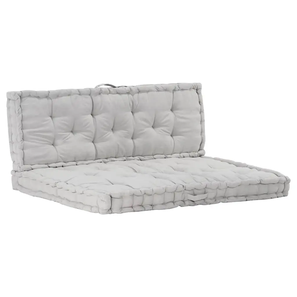 Pallet Floor Cushions 2 pcs Cotton Grey Garden Sofa Seat Pad Outdoor Decor