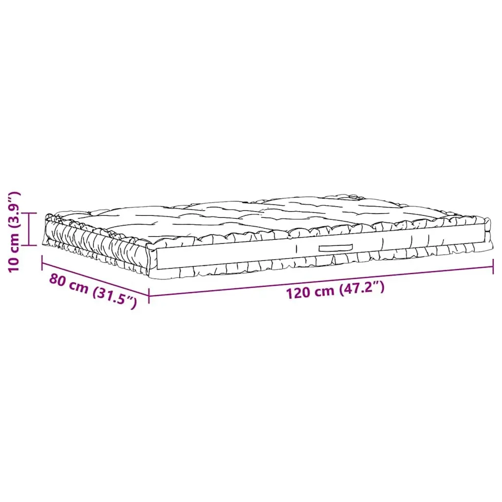 Pallet Floor Cushions 2 pcs Cotton Grey Garden Sofa Seat Pad Outdoor Decor