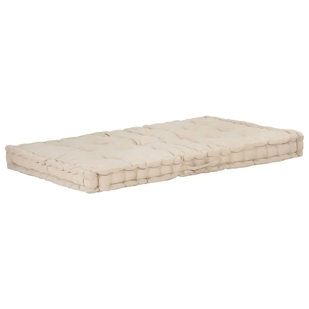 Pallet Floor Cushions Outdoor Garden Sofa Seat Pad Beige Cotton 2 Piece