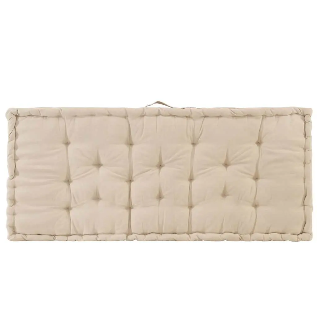 Pallet Floor Cushions Outdoor Garden Sofa Seat Pad Beige Cotton 2 Piece