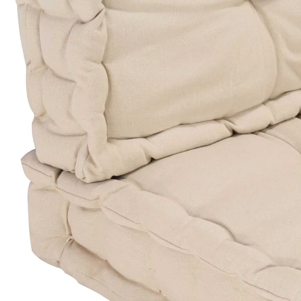 Pallet Floor Cushions Outdoor Garden Sofa Seat Pad Beige Cotton 2 Piece