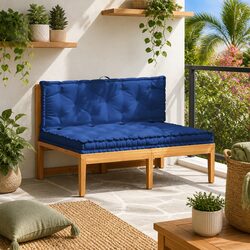 Pallet Floor Cushions Set – 2 Cotton Blue Seat Pads