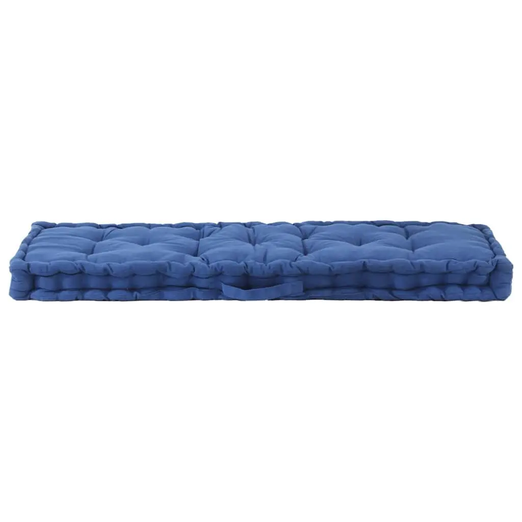 Pallet Floor Cushions Garden Sofa Bench Blue Cotton 2 Pieces