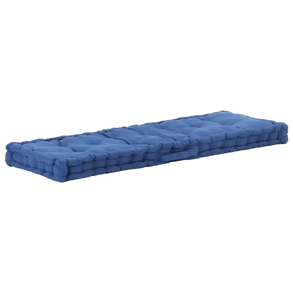 Pallet Floor Cushions Garden Sofa Bench Blue Cotton 2 Pieces