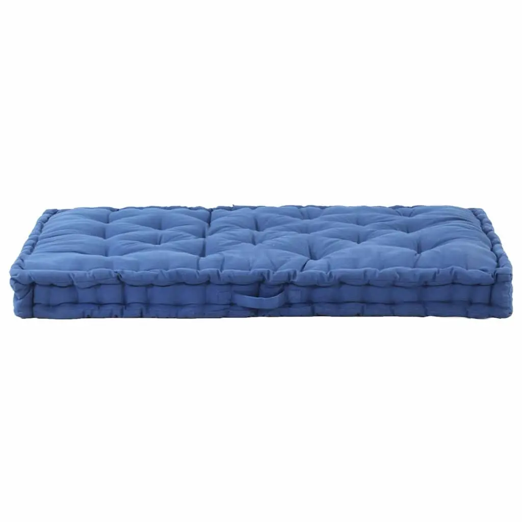 Pallet Floor Cushions Garden Sofa Bench Blue Cotton 2 Pieces