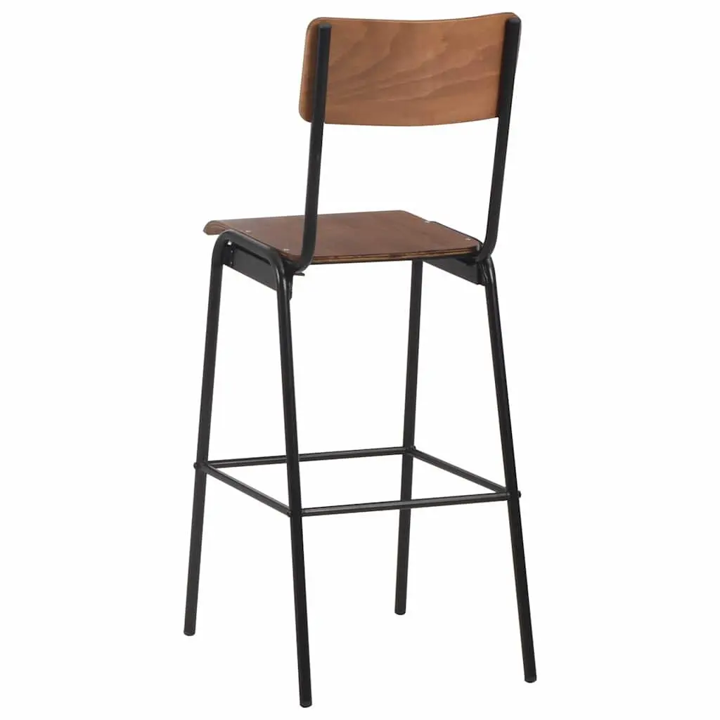 Bar Stools Kitchen Dining Room 6 Pieces Stackable Black