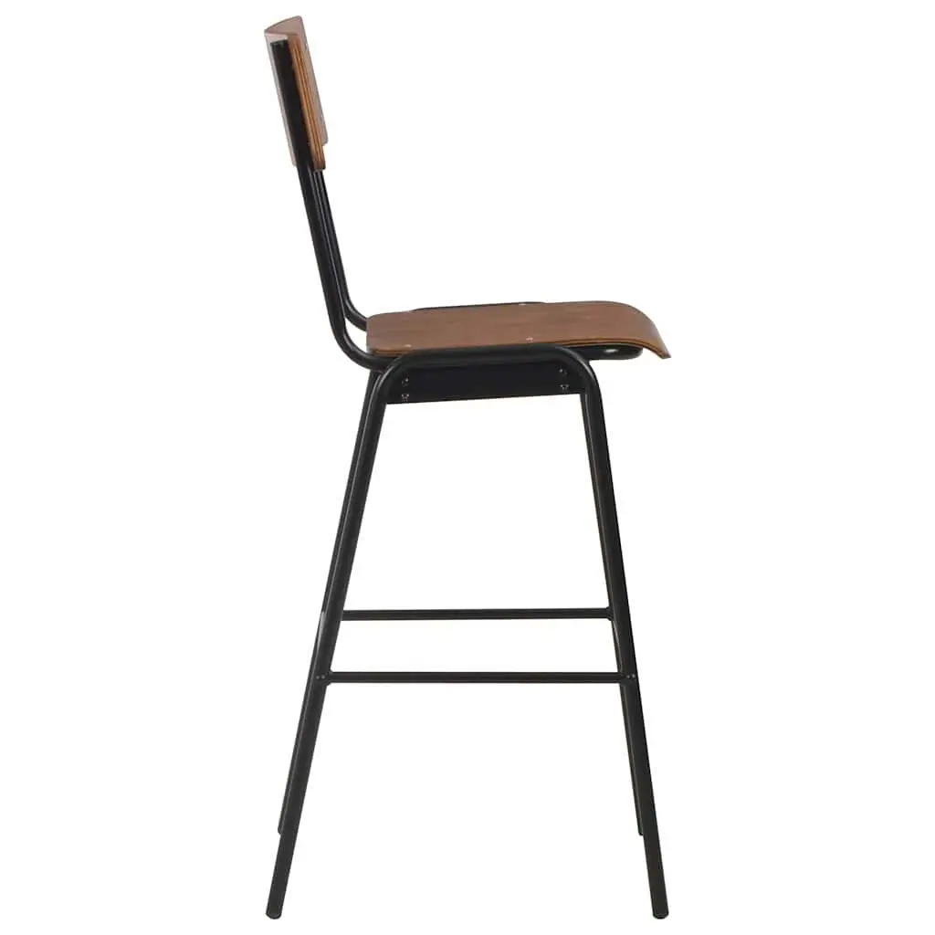 Bar Stools Kitchen Dining Room 6 Pieces Stackable Black