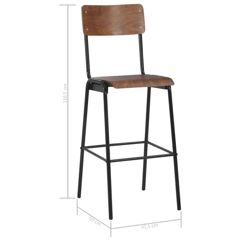 Bar Stools Kitchen Dining Room 6 Pieces Stackable Black
