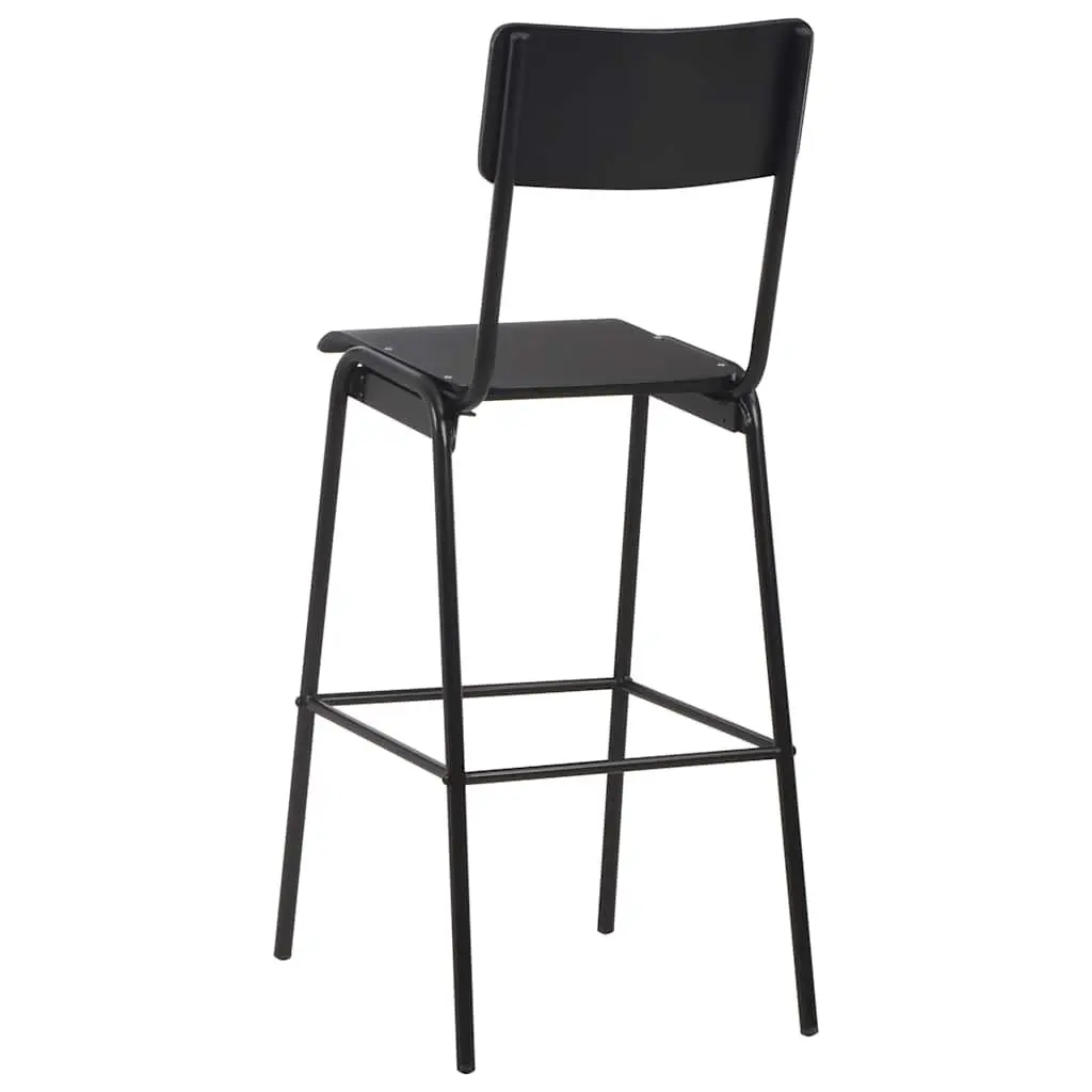 Bar Stools Set 6 Pieces Black Stackable Dining Chair Kitchen Counter Height