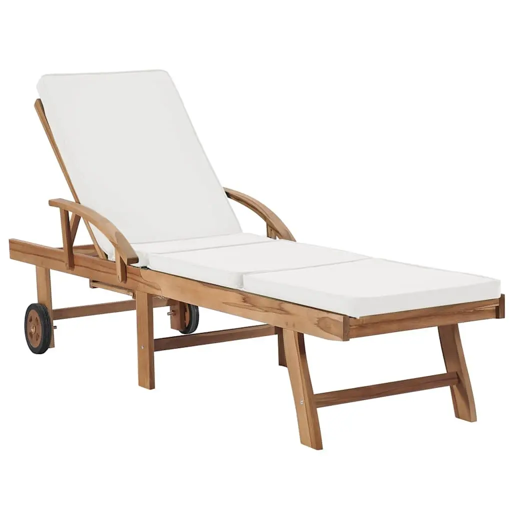 Sun Loungers for Outdoor Patio Garden 2 Piece Adjustable Backrest with Cushions