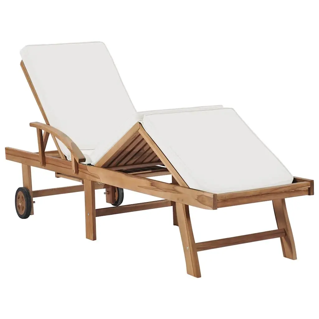 Sun Loungers for Outdoor Patio Garden 2 Piece Adjustable Backrest with Cushions