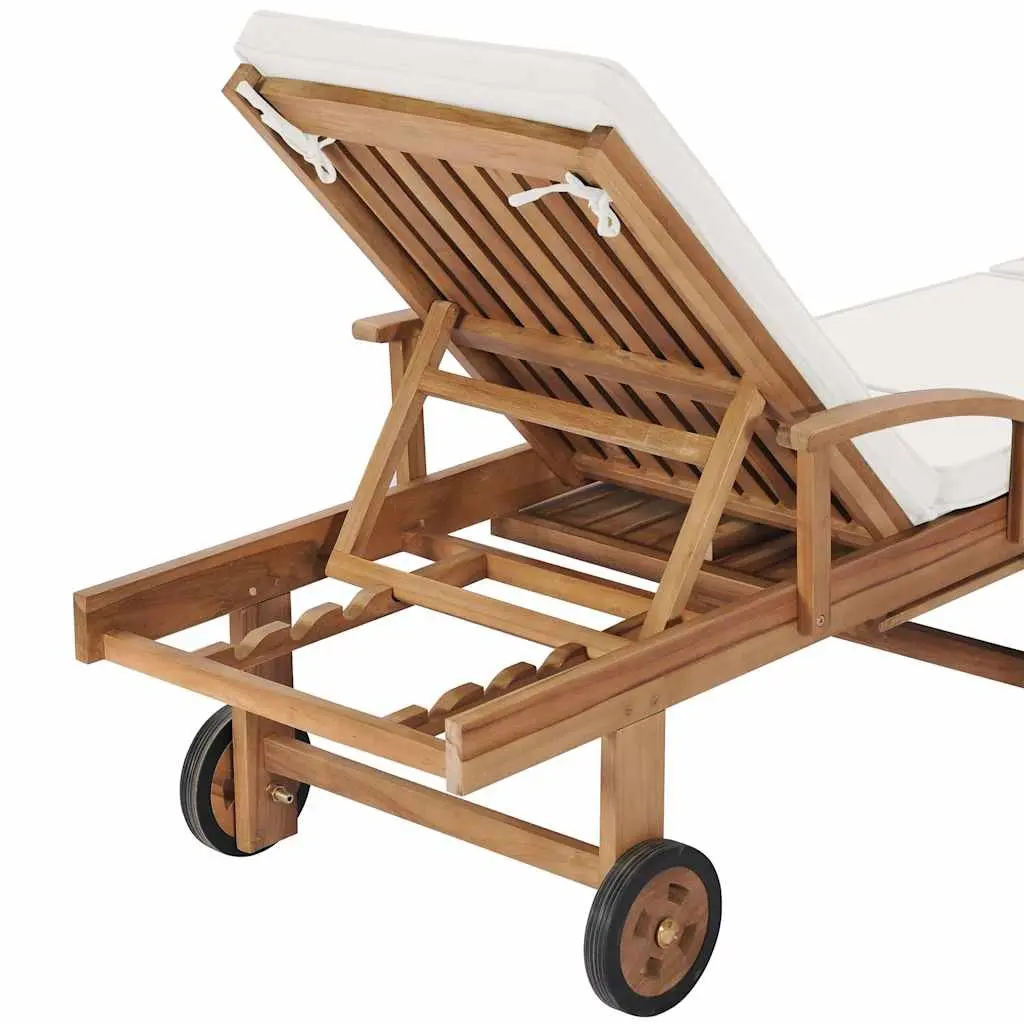 Sun Loungers for Outdoor Patio Garden 2 Piece Adjustable Backrest with Cushions