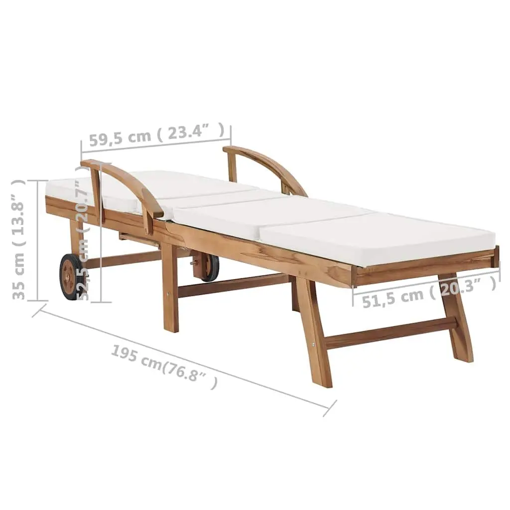 Sun Loungers for Outdoor Patio Garden 2 Piece Adjustable Backrest with Cushions