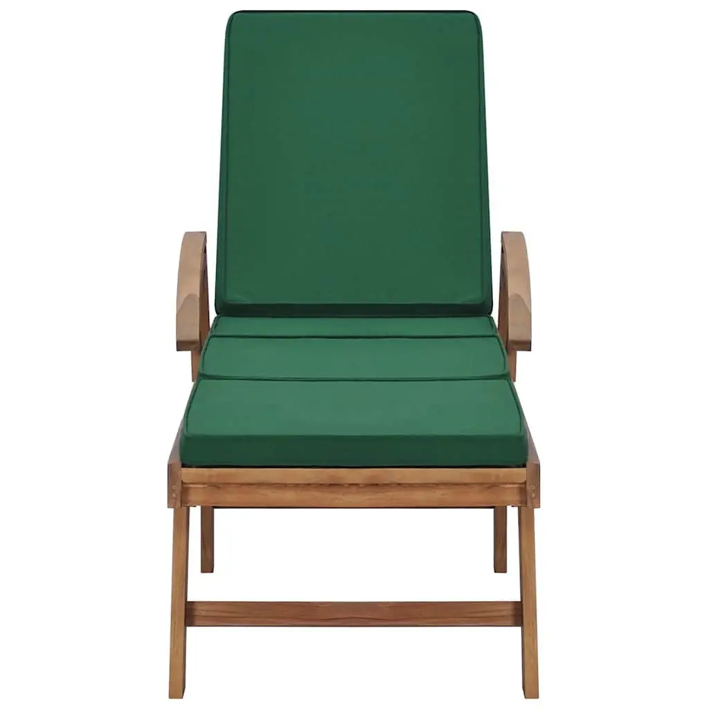 Sun Loungers Outdoor Garden Patio 2 pcs Solid Teak Wood with Cushions