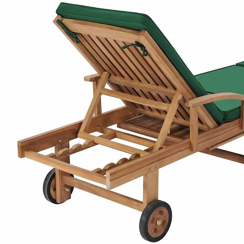 Sun Loungers Outdoor Garden Patio 2 pcs Solid Teak Wood with Cushions