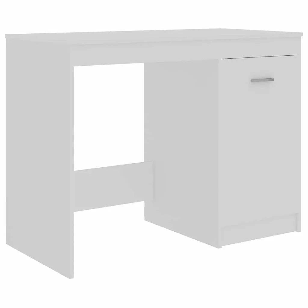 Office Desk for Home Office 140 x 50 x 76 cm White Engineered Wood with Storage Drawers and Door