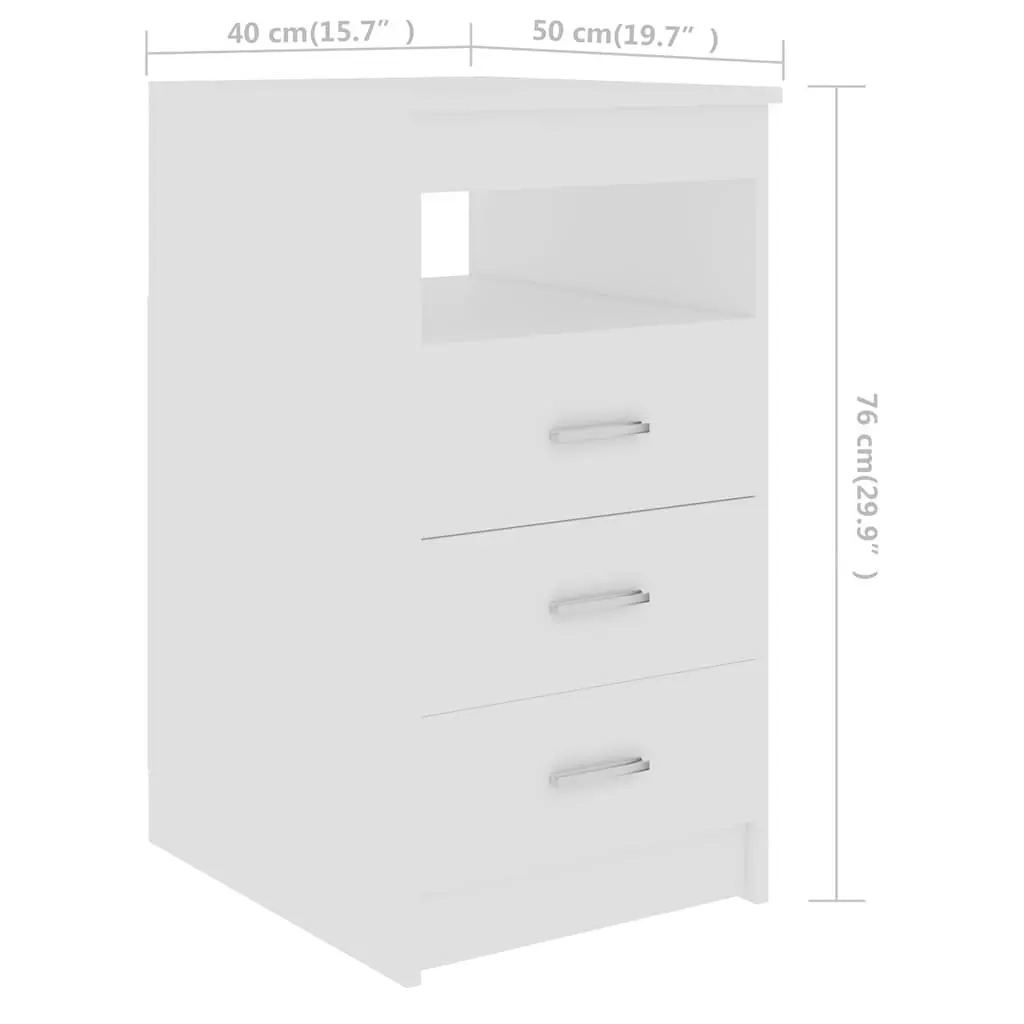 Office Desk for Home Office 140 x 50 x 76 cm White Engineered Wood with Storage Drawers and Door