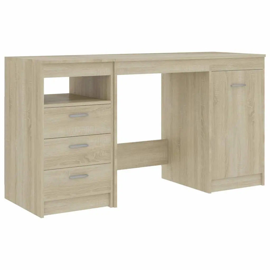 Engineered Wood Desk 140x50x76cm with Storage Drawers