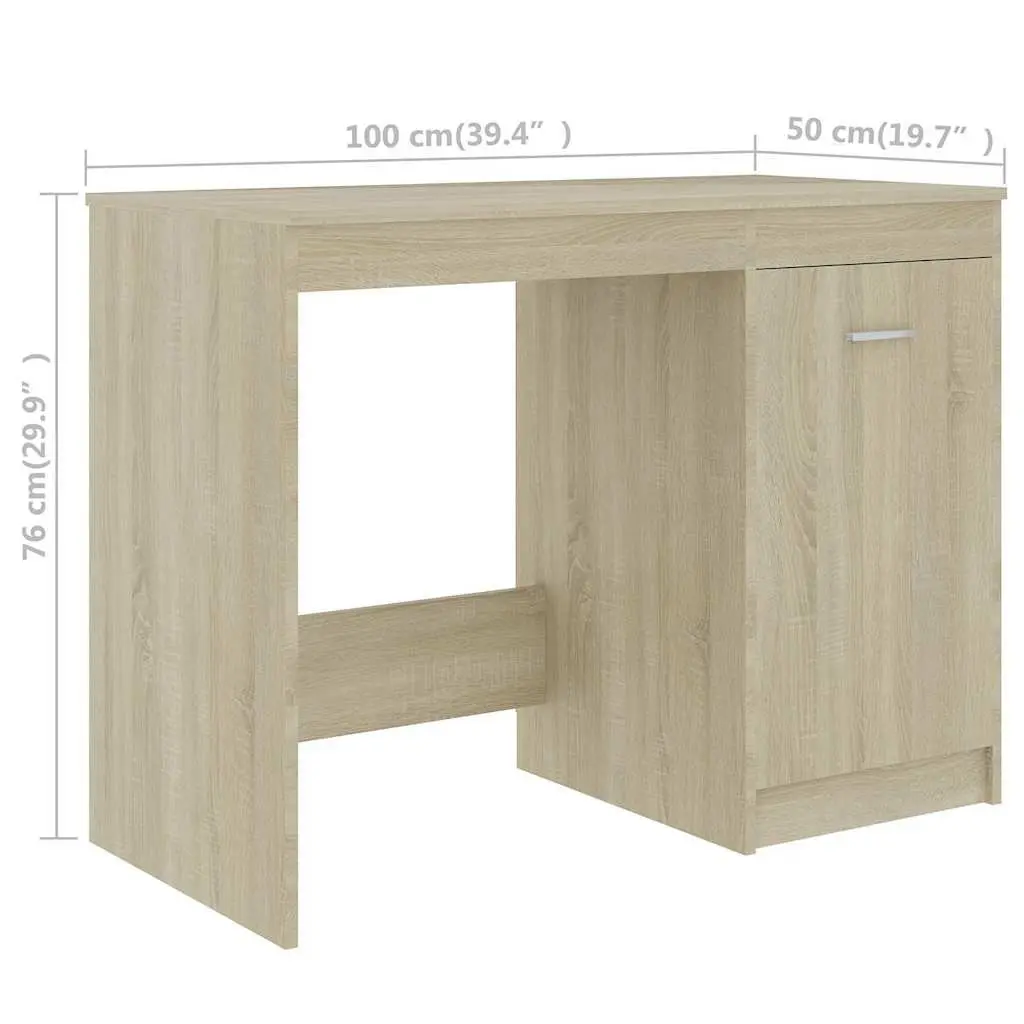 Engineered Wood Desk 140x50x76cm with Storage Drawers