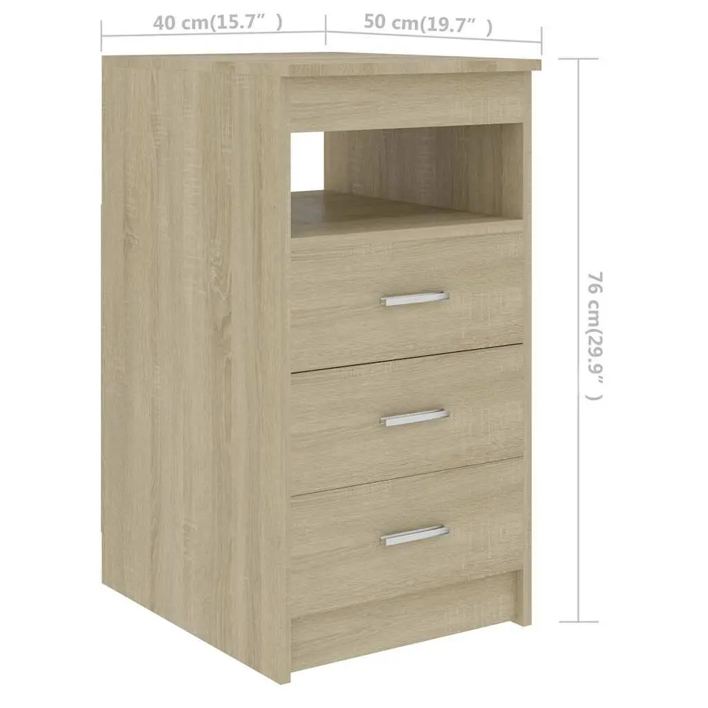 Engineered Wood Desk 140x50x76cm with Storage Drawers