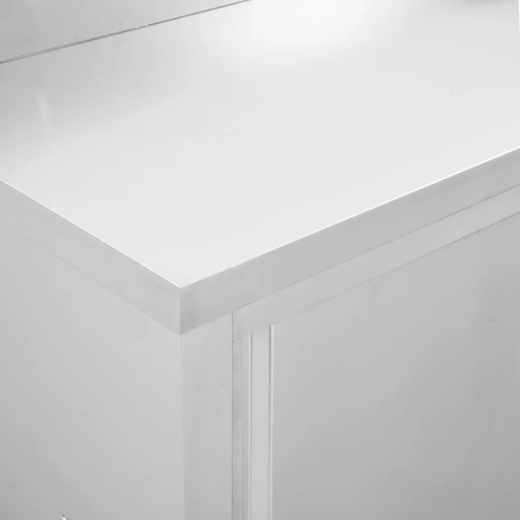 Stainless Steel Work Table with Sliding Door Storage for Commercial Kitchen