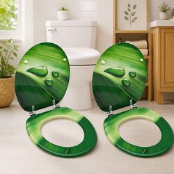 Toilet Seats with Lid: 12-20 cm Adjustable Fit, 2 Pack