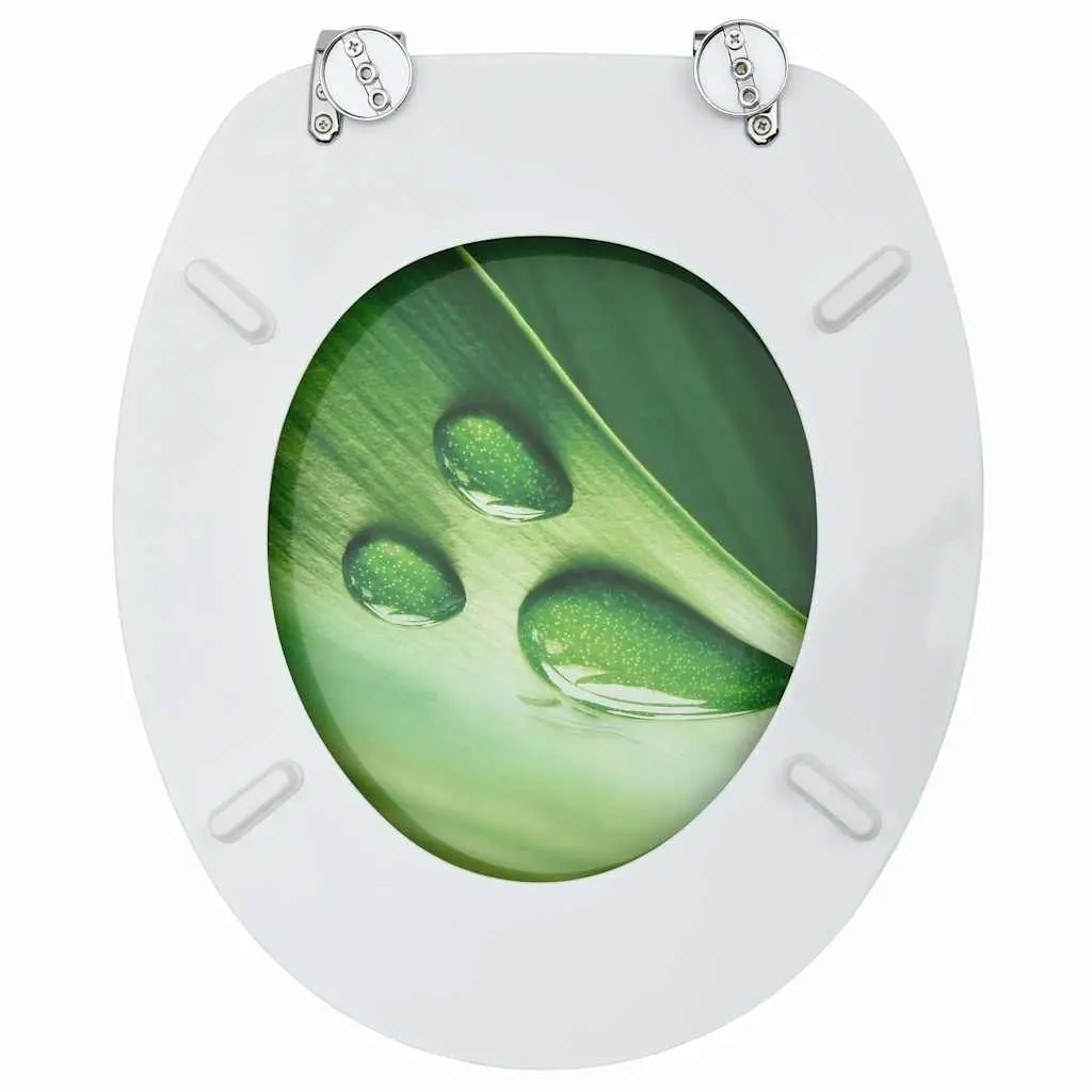Toilet Seats with Lid 2 Pack Water Drop Design Bathroom Fixture Accessories