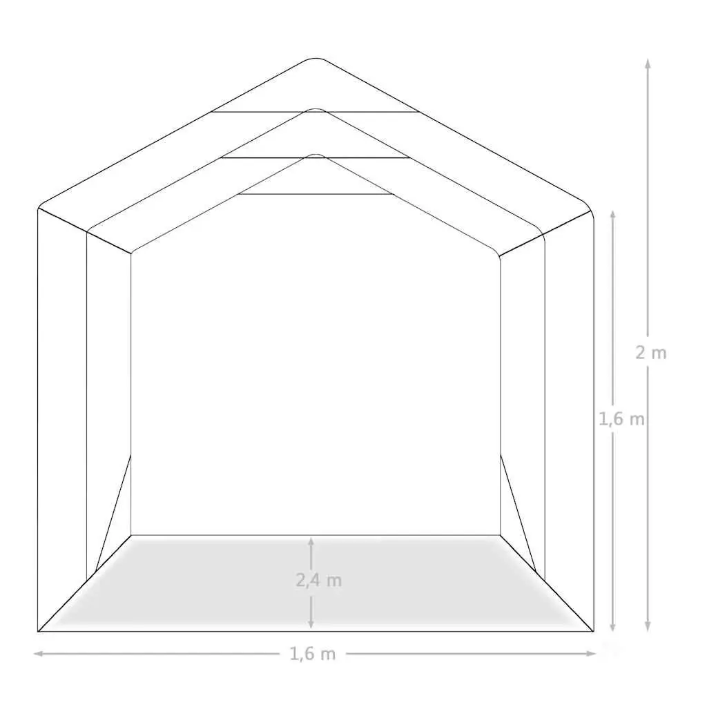 Garage Canopy Shelter 1.6 x 2.4m Green Outdoor Storage Tent for Vehicles and Goods