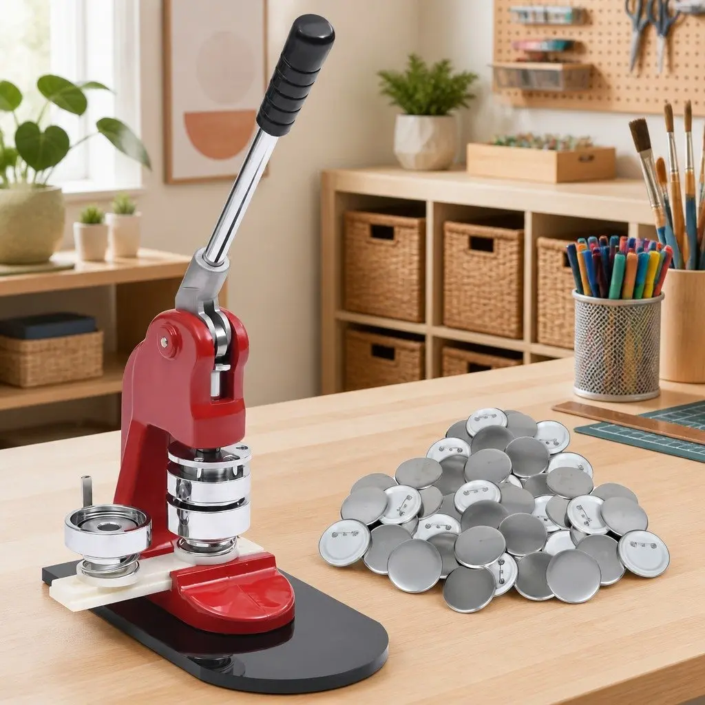 58mm Button Maker Machine Kit with 500 Pinback Parts