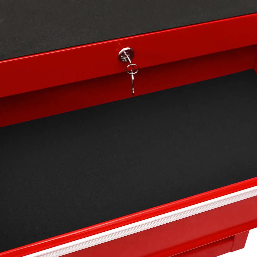 Tool Trolley for Workshop or Garage 10 Drawer Steel Storage Cabinet Red