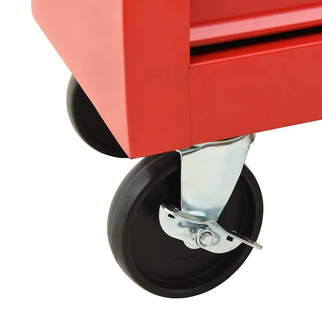 Tool Trolley for Workshop or Garage 10 Drawer Steel Storage Cabinet Red