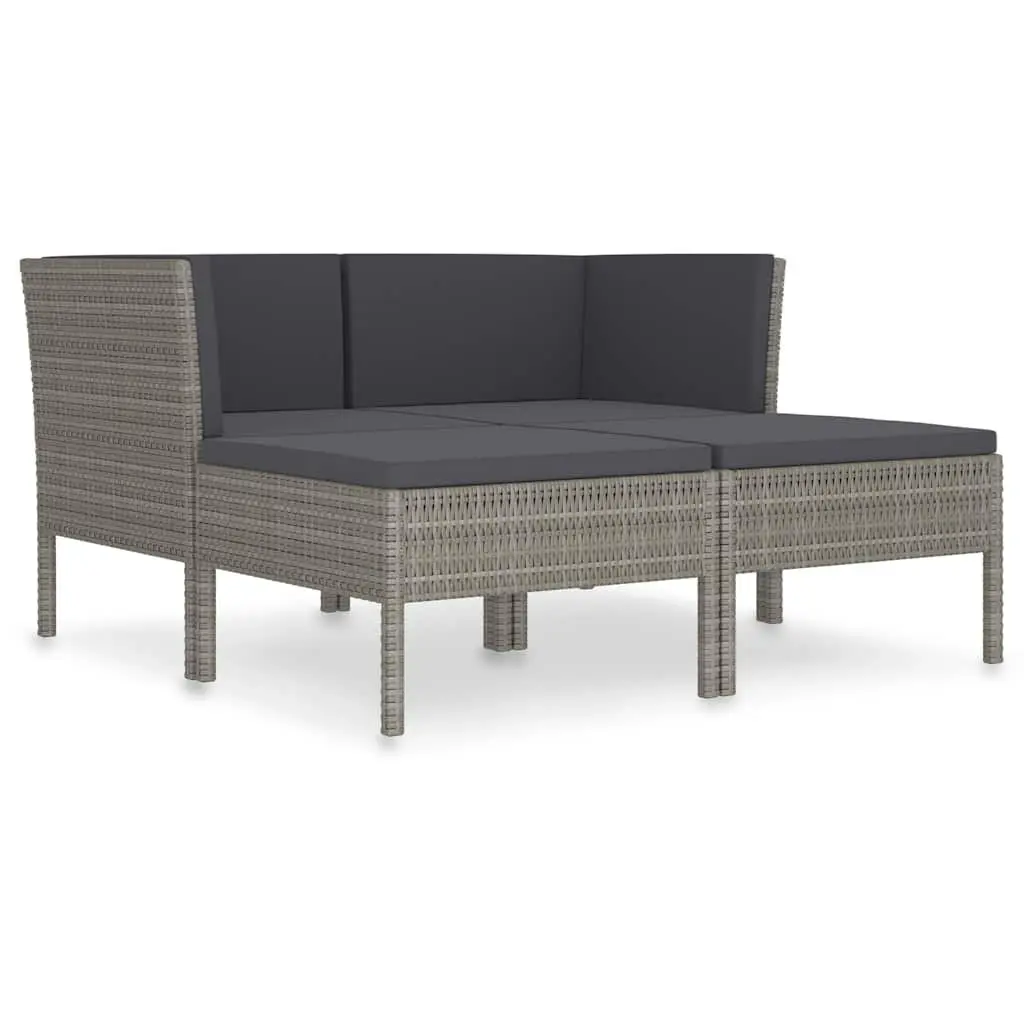 Garden Lounge Set Outdoor Furniture 4 Piece Grey
