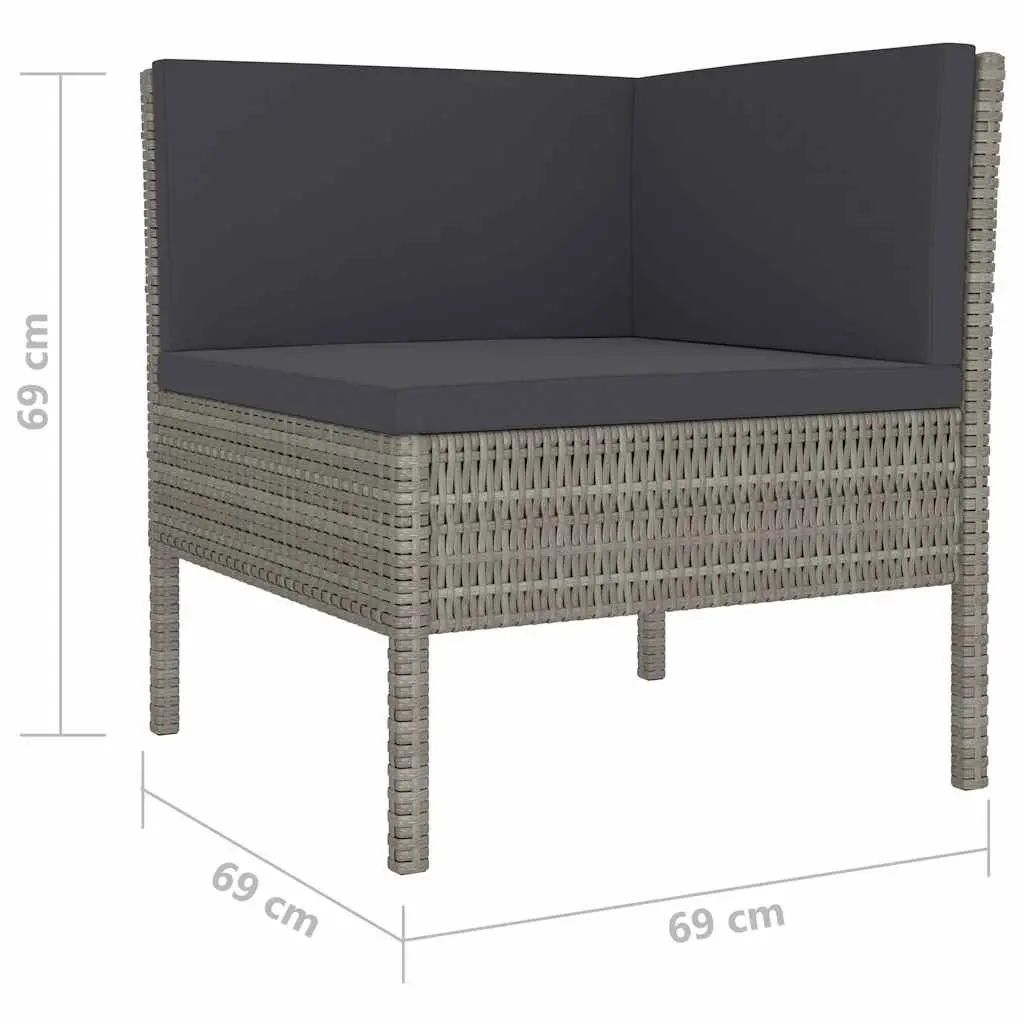 Garden Lounge Set Outdoor Furniture 4 Piece Grey
