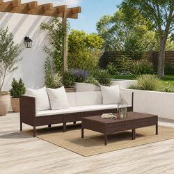 6-Piece Garden Lounge Set: PE Rattan & Steel Frame